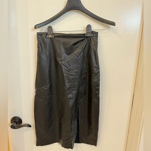 NWT Commando Faux Leather Side Slit Smoothing Skirt